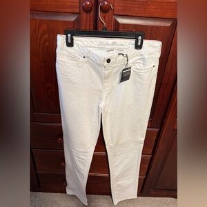 Eddie Bauer White Denim Jeans, New With Tags Size 10